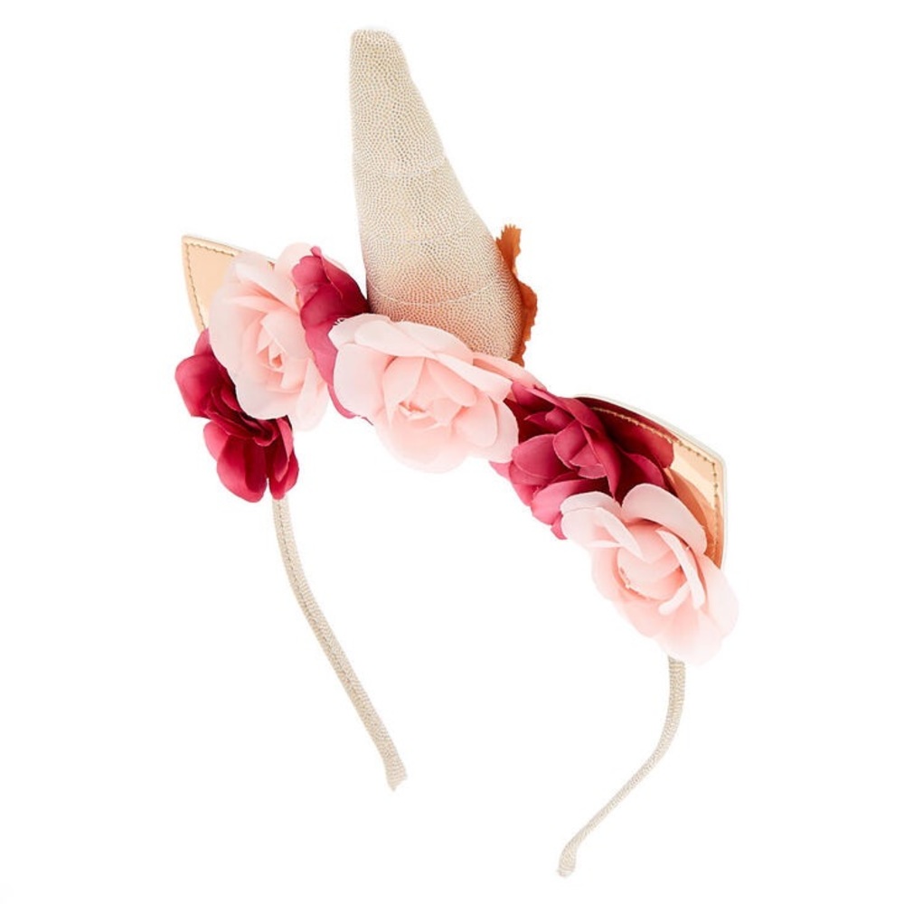 Rose Gold Unicorn Flower Crown Headband